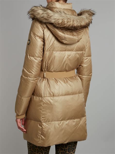 michael kors real fur jacket|Michael Kors padded coat women's.